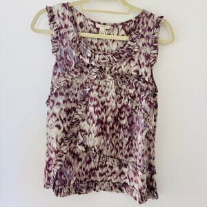 J. Crew Sleeveless Ruffled Silk Top
